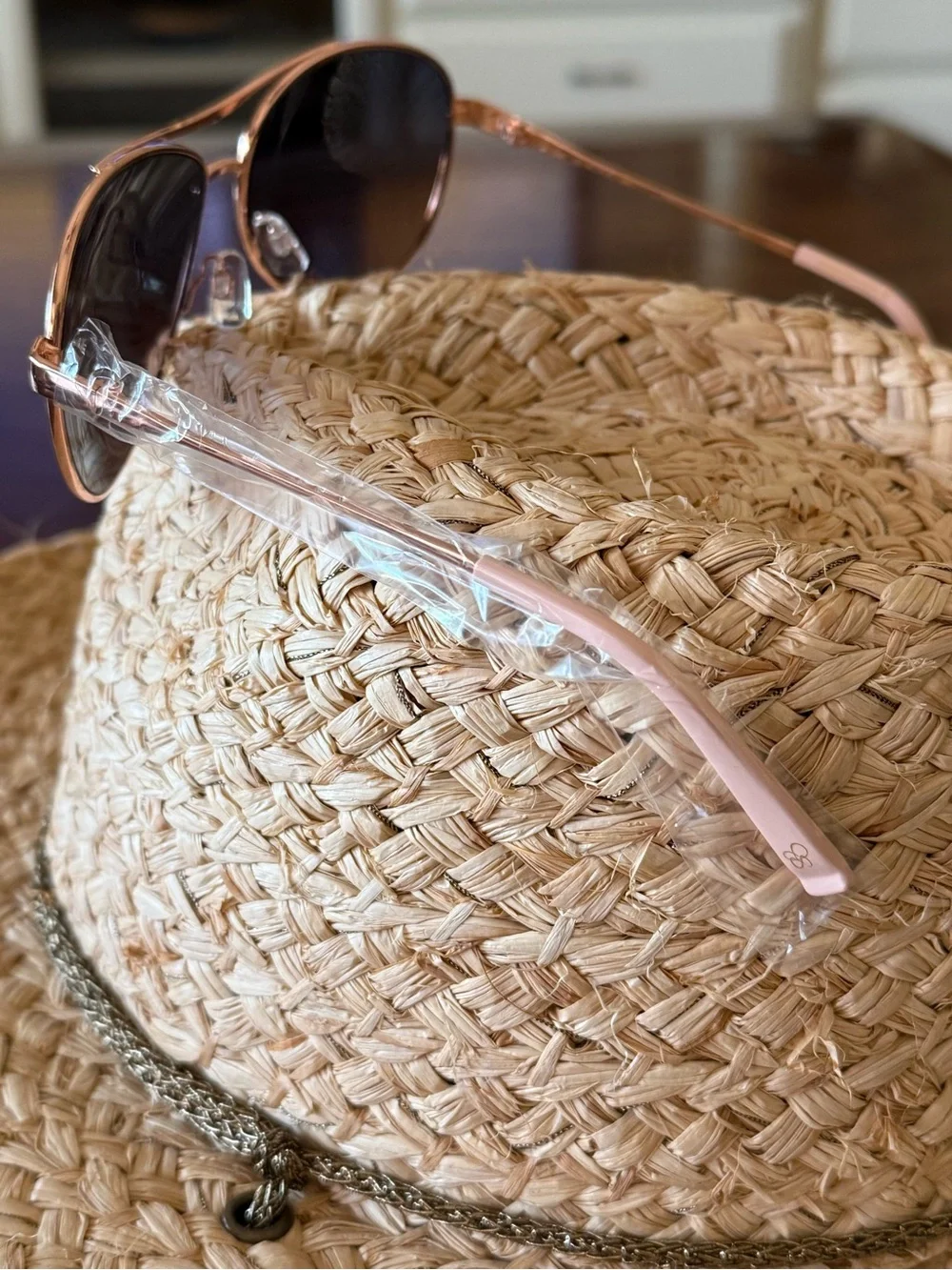 Rose Gold Jessica Simpson J106 Aviator Sunglasses Gray Lenses - Women